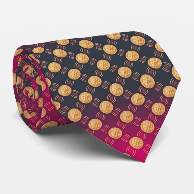 Ombré Fuchsia & Black Polka Dot  Neck Tie (Rolled)