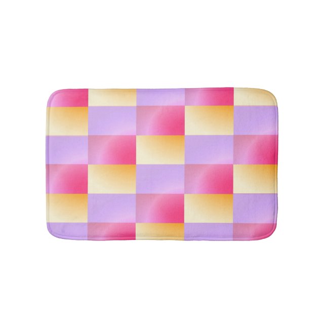 Ombre Geometric Shapes Bath Mat (Front)