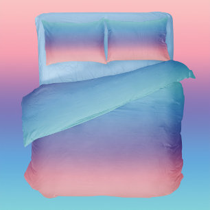 Ombre Girls Pastel Blue Purple Pink Gradient Duvet Cover