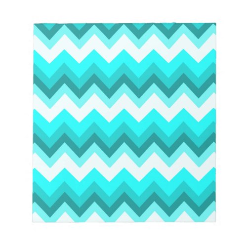 Ombre Girly Pattern Teal Turquoise Chevron Notepad