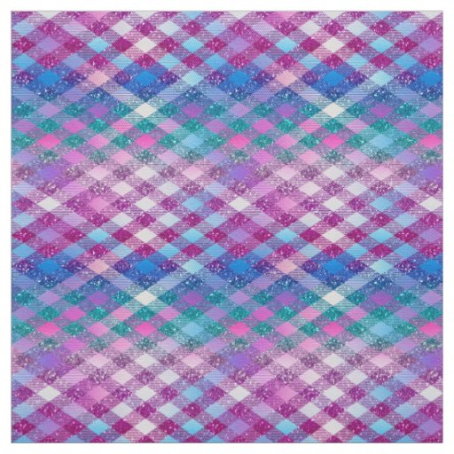 Ombre Glitter Argyle in Pink Blue Purple Fabric
