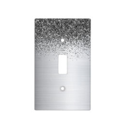 Ombre Glitter Grey Silver Black  Light Switch Cover