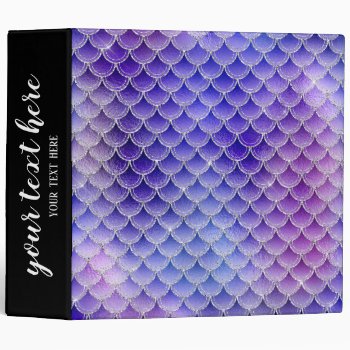 Ombre Glitter Mermaid Scales 3 Ring Binder by graphicdesign at Zazzle