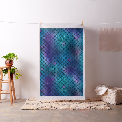 Ombre Glitter Mermaid Scales Fabric