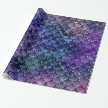 Ombre Glitter Mermaid Scales Wrapping Paper by graphicdesign at Zazzle