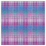 Ombre Glitter Plaid in Pink Blue Purple Fabric