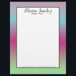 Ombre Glitter Rainbow Colorful Border Letterhead<br><div class="desc">Letterhead with Ombre Faux Glitter</div>