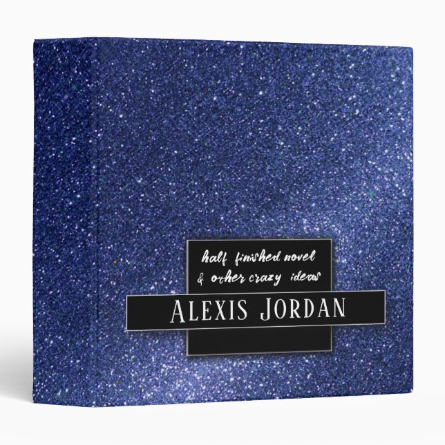 Ombre Glitter Sparkles Recipe Book Photo Album 3 Ring Binder (Front/Spine)