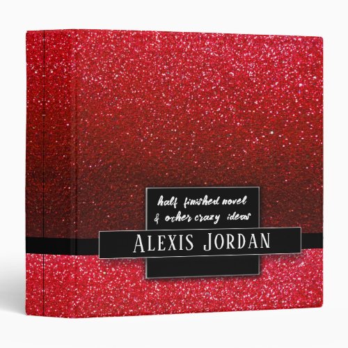 Ombre Glitter Sparkles Recipe Book Photo Album 3 Ring Binder