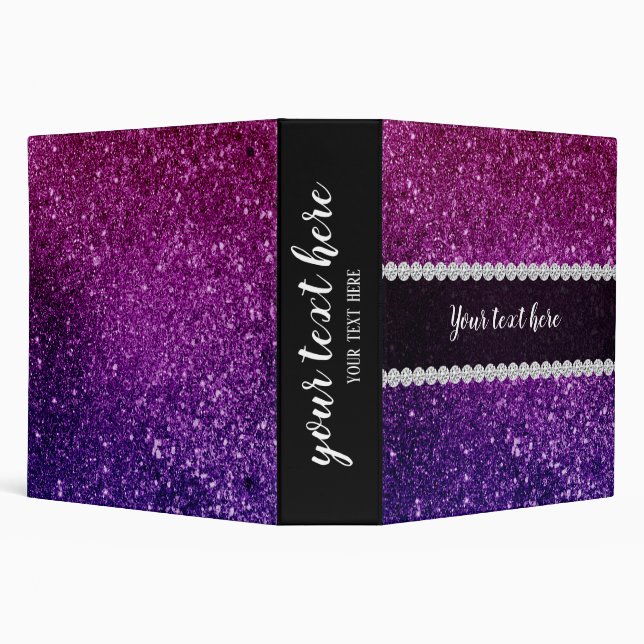 Ombre glitter sparkling 3 ring binder (Background)