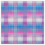 Ombre Glitter Tartan in Blue Pink Purple Fabric