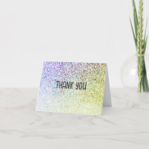 Ombre Glitter Unicorn Letterpress Thank You Card