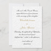 ombre gold and Black Swirling Border Wedding Invitation (Back)