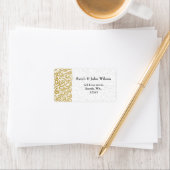 ombre gold and Black Swirling Border Wedding Label (Insitu)