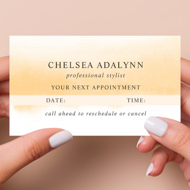 Ombre Gold Watercolor Minimal Appointment Card (Creator Uploaded)