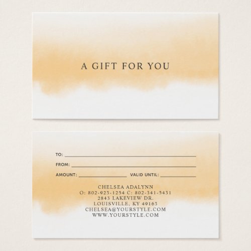 Ombre Gold Watercolor Minimalist Luxury Gift Card