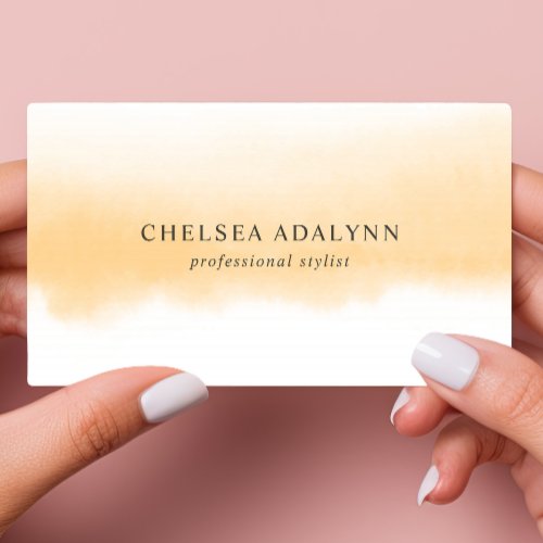 Ombre Gold Watercolor Minimalist Social Media Business Card