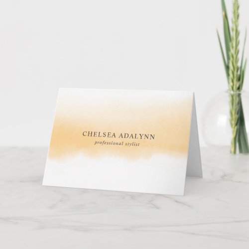 Ombre Gold Watercolor Minimalist Thank You Card