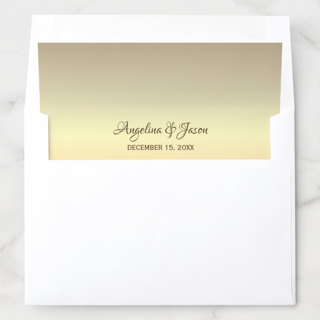 Ombre Gold Wedding Names Envelope Liner (In Envelope)