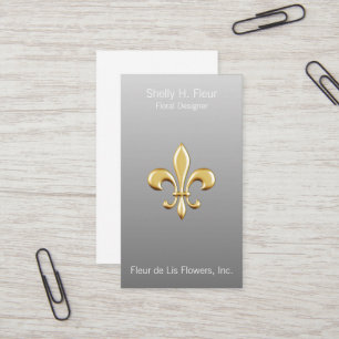 Ombre Golden Fleur De Lis Business Card