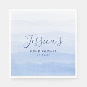 Ombre Gradient Dip Dye Blue Baby Shower Napkins