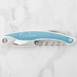 Ombre Gradient Dip Dye Blue Custom Bridal Party  Waiter's Corkscrew<br><div class="desc">Custom Ombre Gradient Dip Dye Ocean Blue Custom Bridal Shower Corkscrew Favor</div>