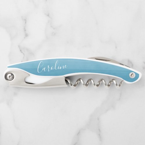 Ombre Gradient Dip Dye Blue Custom Bridal Party  Waiters Corkscrew