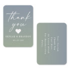 Ombre Gradient Dusty Blue Green Wedding Thank You