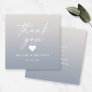 Ombre Gradient Dusty Blue Ivory Wedding Thank You Note Card
