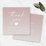 Ombre Gradient Mauve & Off-White Wedding Thank You Note Card