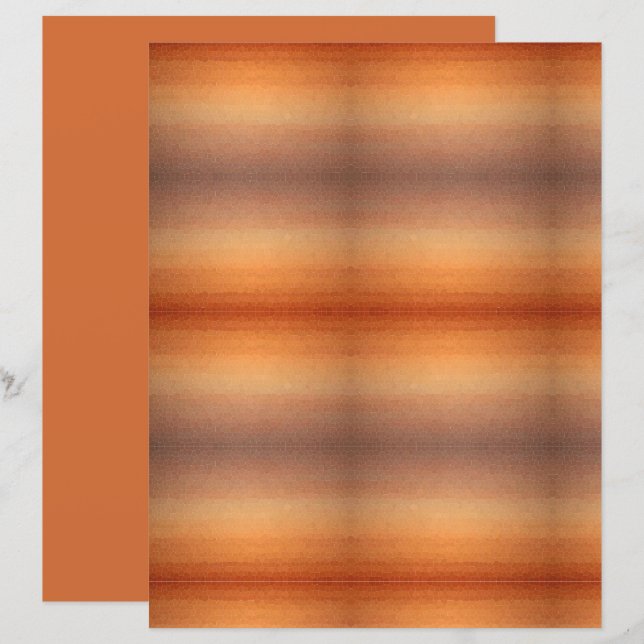 Ombre Gradient Orange Sunset Mosaic Scrapbook (Front/Back)