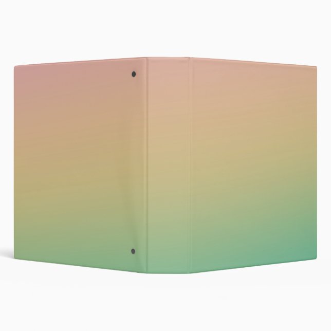 Ombre Gradient Teal Peach Pink 3 Ring Binder (Background)