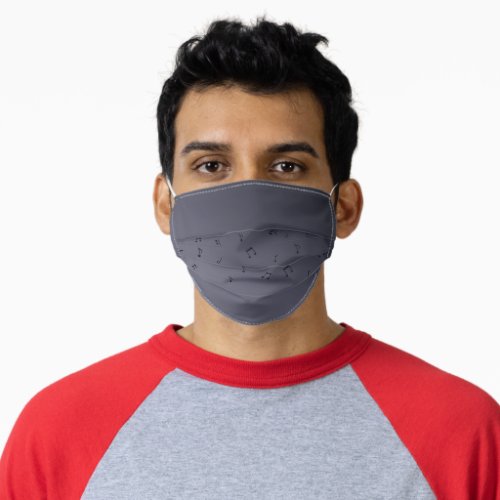 Ombre Gray Musical Notes Design Adult Cloth Face Mask