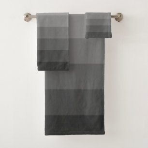 Ombre Gray Tones Gradient  Bath Towel Set
