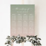 Ombre Green & Light Pink Guest Seating Chart Sign