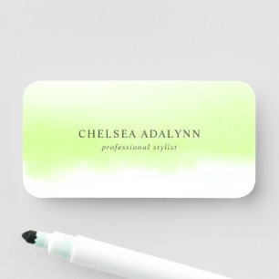 Ombre Green Watercolor Minimalist Business Name Tag