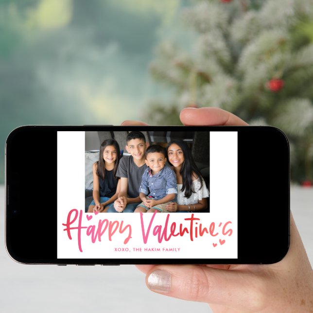 Ombre Greeting Valentine's Day Photo Card (Front Digital)