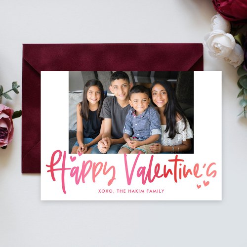 Ombre Greeting Valentines Day Photo Card