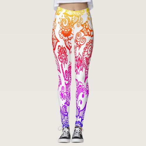 OMBRE HENNA INSPIRED FLORAL LEGGINGS