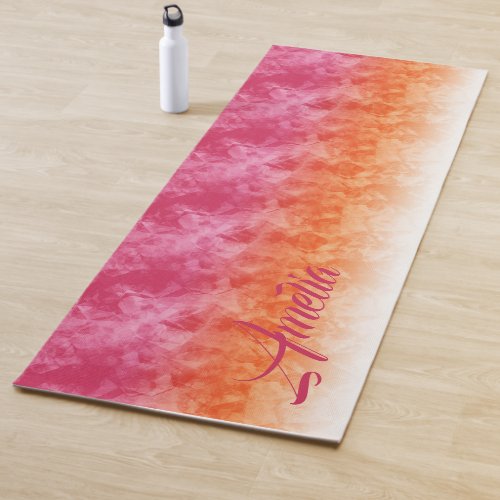 Ombre Ice Soft Pink Orange ID115 Yoga Mat