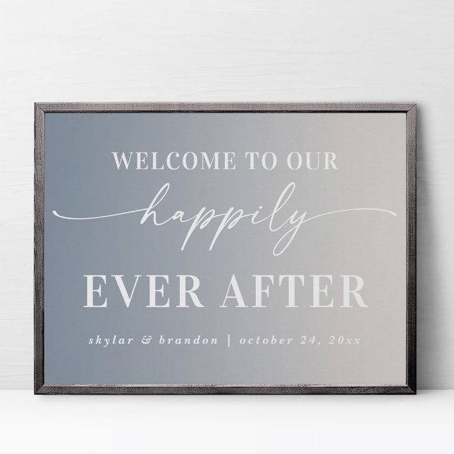 Ombre Ivory Welcome To Our Happily Ever After Sign (Creator Uploaded)
