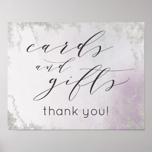 Ombre Lavender Cards  Gifts Wedding Table Sign