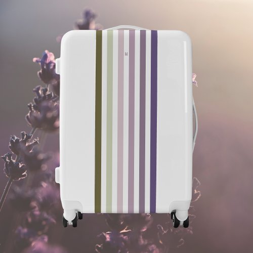Ombre Lavender Field Stripe  Personal Monogram Luggage
