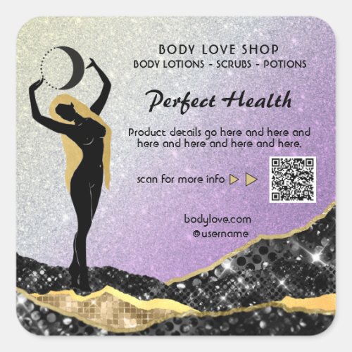 *~* Ombre Lavender Goddess Intention Spell AP24 Square Sticker