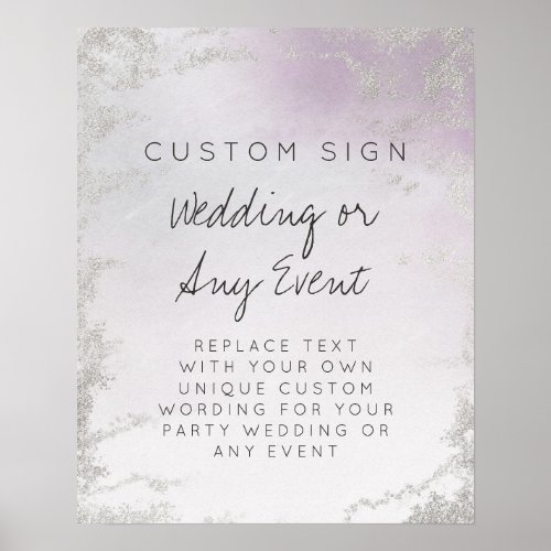 Ombre Lavender Purple Luxe Custom Text Event Sign