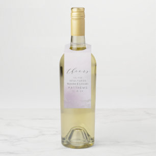 Ombre Lavender Purple Silver Foil Cheers Wedding Bottle Hanger Tag