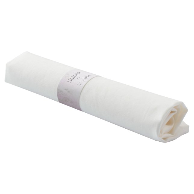 Ombre Lavender Purple Silver Foil Wedding Monogram Napkin Bands (Angled)