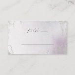 Ombre Lavender Purple Silver Wedding Table Number Place Card<br><div class="desc">Ombre Lavender Purple Silver Foil Frosted Watercolor Wedding Design with hand painted watercolor wash fading pastel light purple background texture. A Chic and Modern Look for a spring or summer wedding, with soft pastel color palette : lilac lavender purple, and silver faux foil veins and details, and a modern trendy...</div>