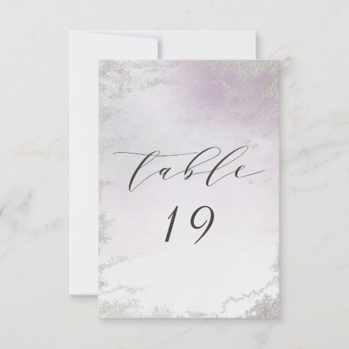 Ombre Lavender Purple Silver Wedding Table Numbers