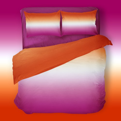 Ombre Lesbian Pride Flag Orange Pink Gradient Duvet Cover